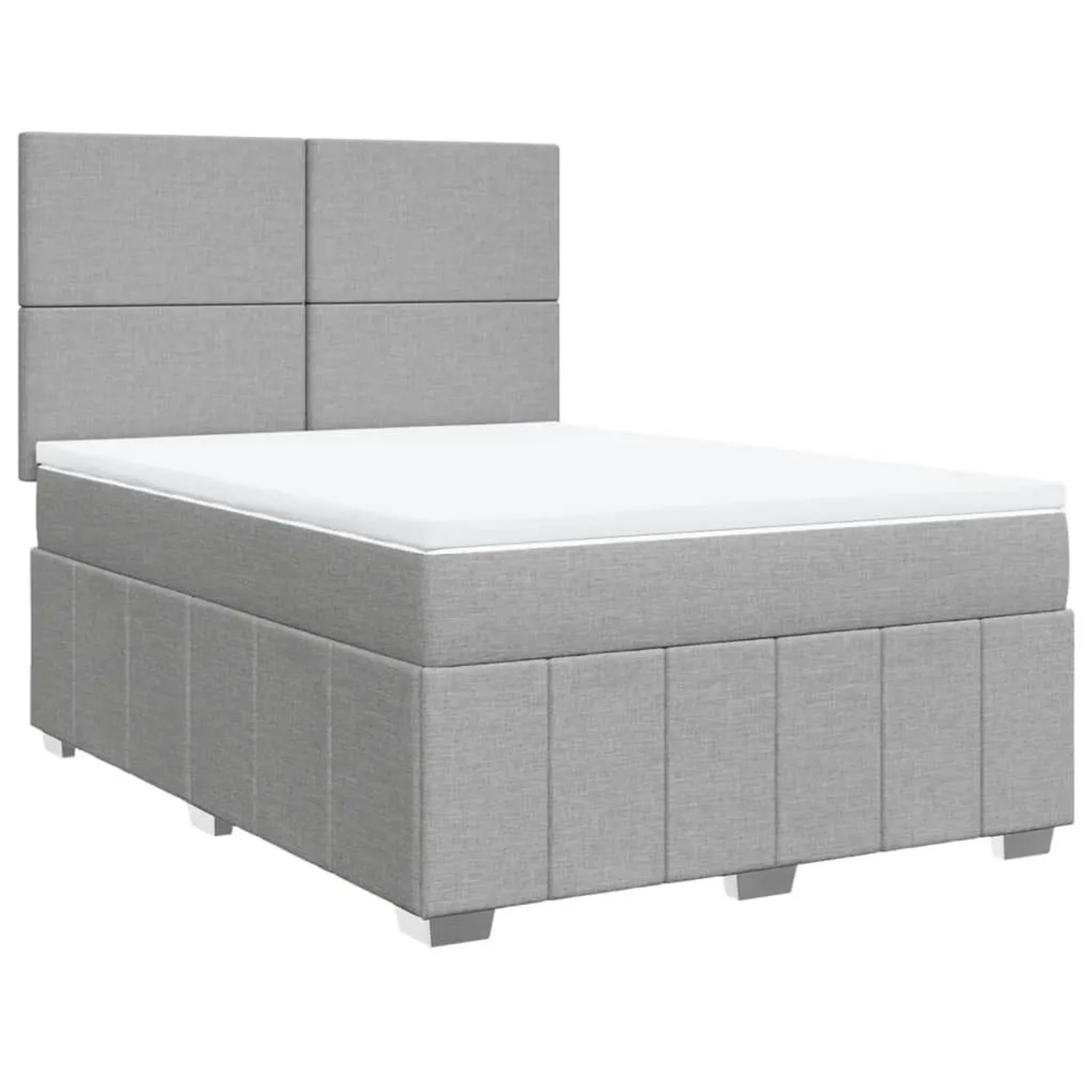 vidaXL Boxspringbett mit Matratze Hellgrau 160x200 cm Stoff 3291712 günstig online kaufen