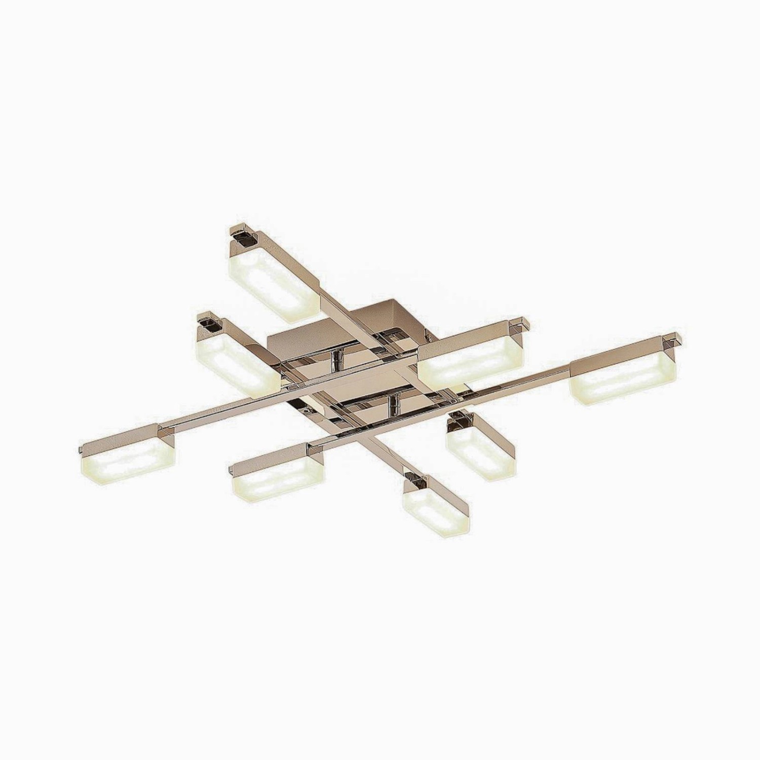 Lindby LED Deckenleuchte Mally 9626116 Modern in Chrom aus Metall 8-flammig Wohnzimmerleuchte