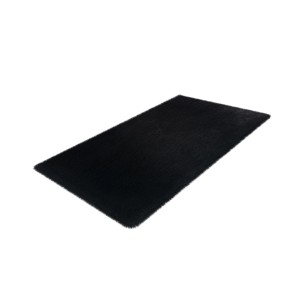 Schwarzer Lalee Badteppich Heaven, 40x60 cm, mit ultrasoftem Flor für ein gemütliches Badezimmer.