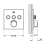 Grohe Unterputzmischer SmartControl, eckig, Chrom, mit 3 Absperrventilen. Schemazeichnung.