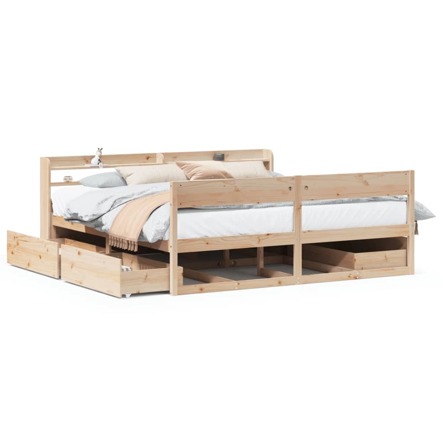 vidaXL Massivholzbett ohne Matratze 200x200 cm Kiefer 3307110 günstig online kaufen