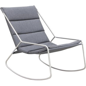 Schaukelstuhl Zoar aus Stahl in Anthrazit mit bequemer Polyester-Bespannung für Garten oder Terrasse.