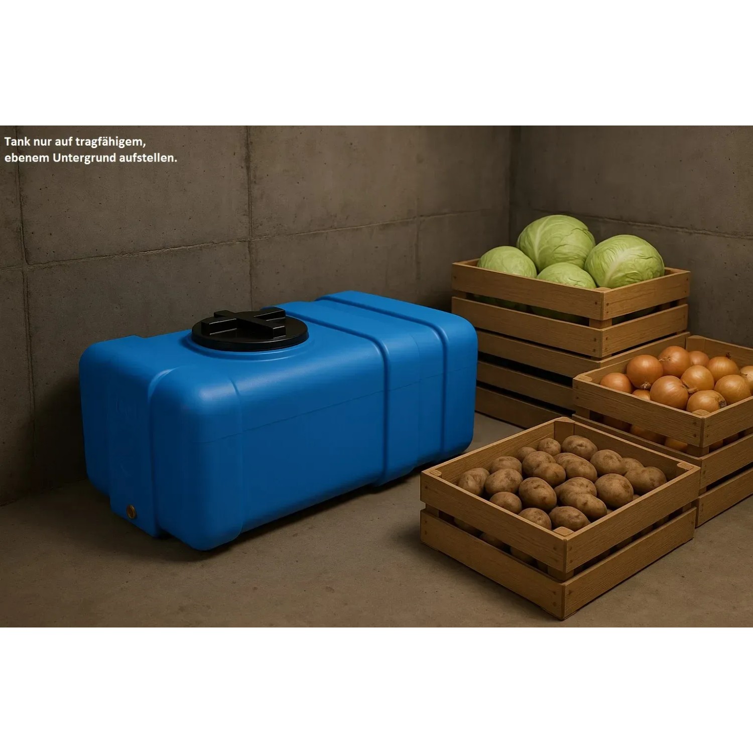 KMND 100L Rechteckig Trinkwasser Wassertank Blau_5