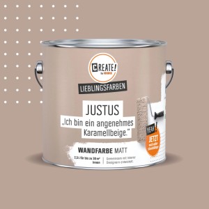 CREATE! by OBI Wandfarbe Lieblingsfarbe Justus Karamellbeige Matt 2,5 l