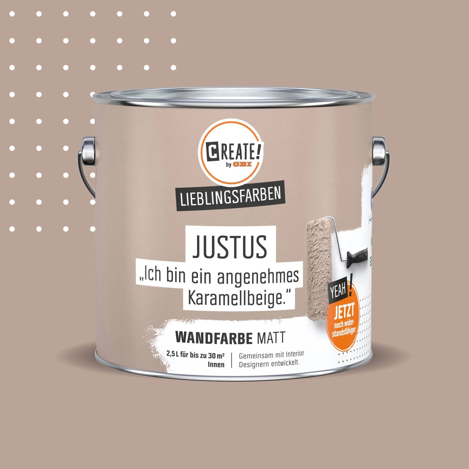 CREATE! by OBI Wandfarbe Lieblingsfarbe Justus Karamellbeige Matt 2,5,