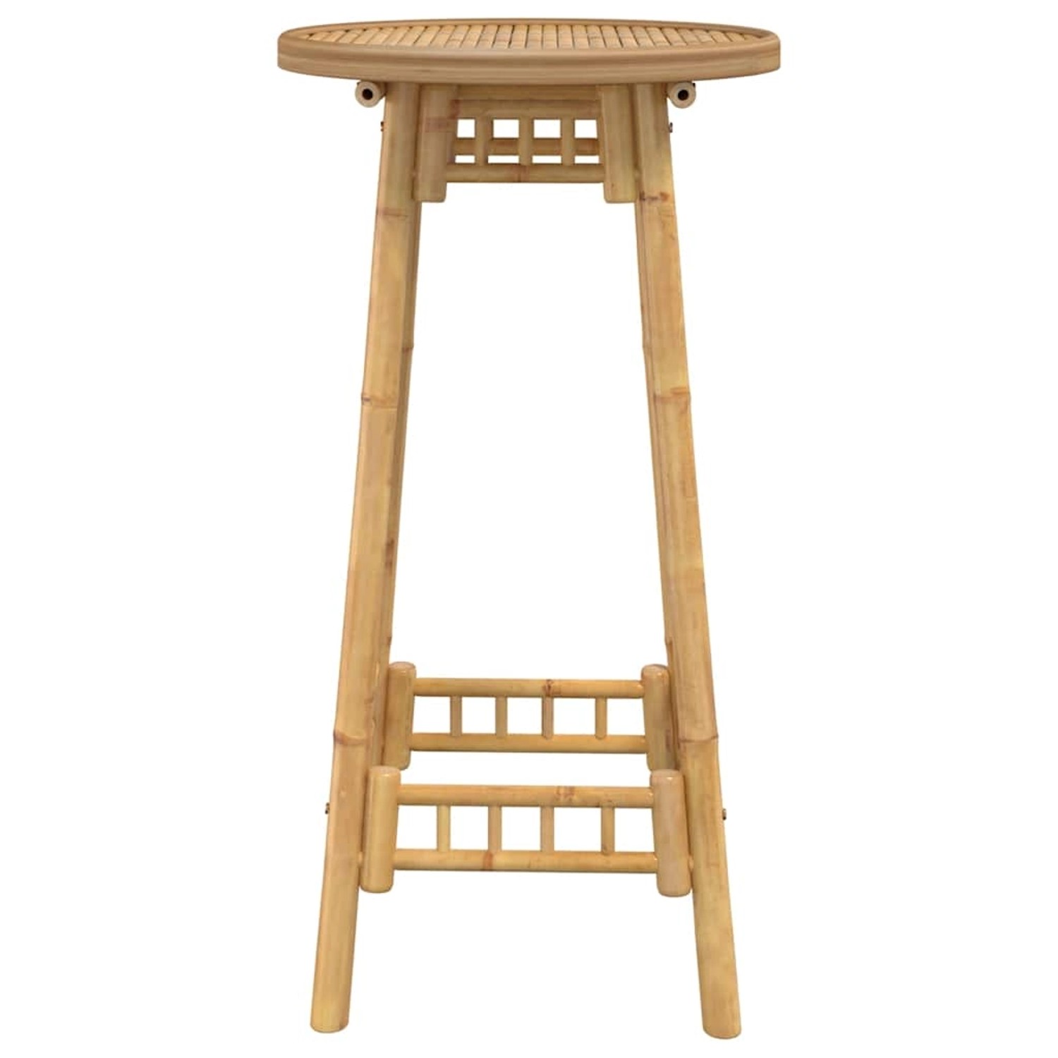 Runder Garten-Bartisch aus Bambus, Ø55x100 cm, ideal für Garten, Terrasse und Balkon.