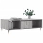 vidaXL Couchtisch Grau Sonoma, 104x60x35 cm, Holzwerkstoff mit Fächern und Eisengestell.