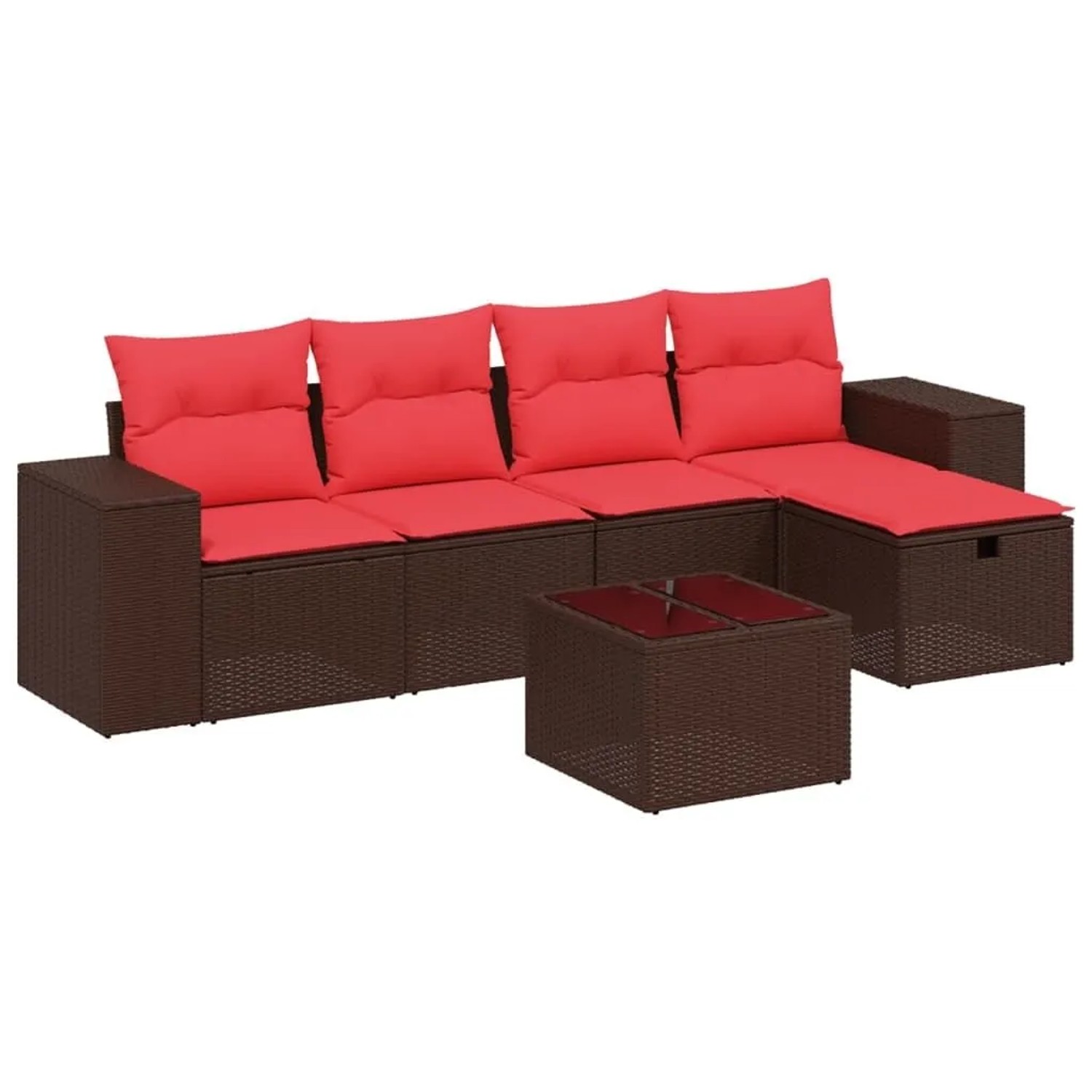 vidaXL 6-Tlg Gartensofa-Set mit Kissen Braun Polyrattan 3264410 günstig online kaufen