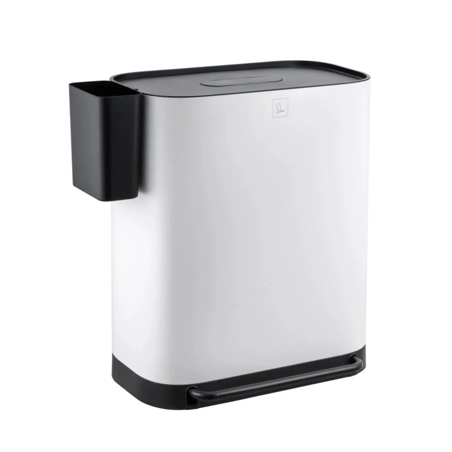 Svita MLT2X30 Mülleimer Treteimer 60l 2 Fächer Mit Deckel Weiß