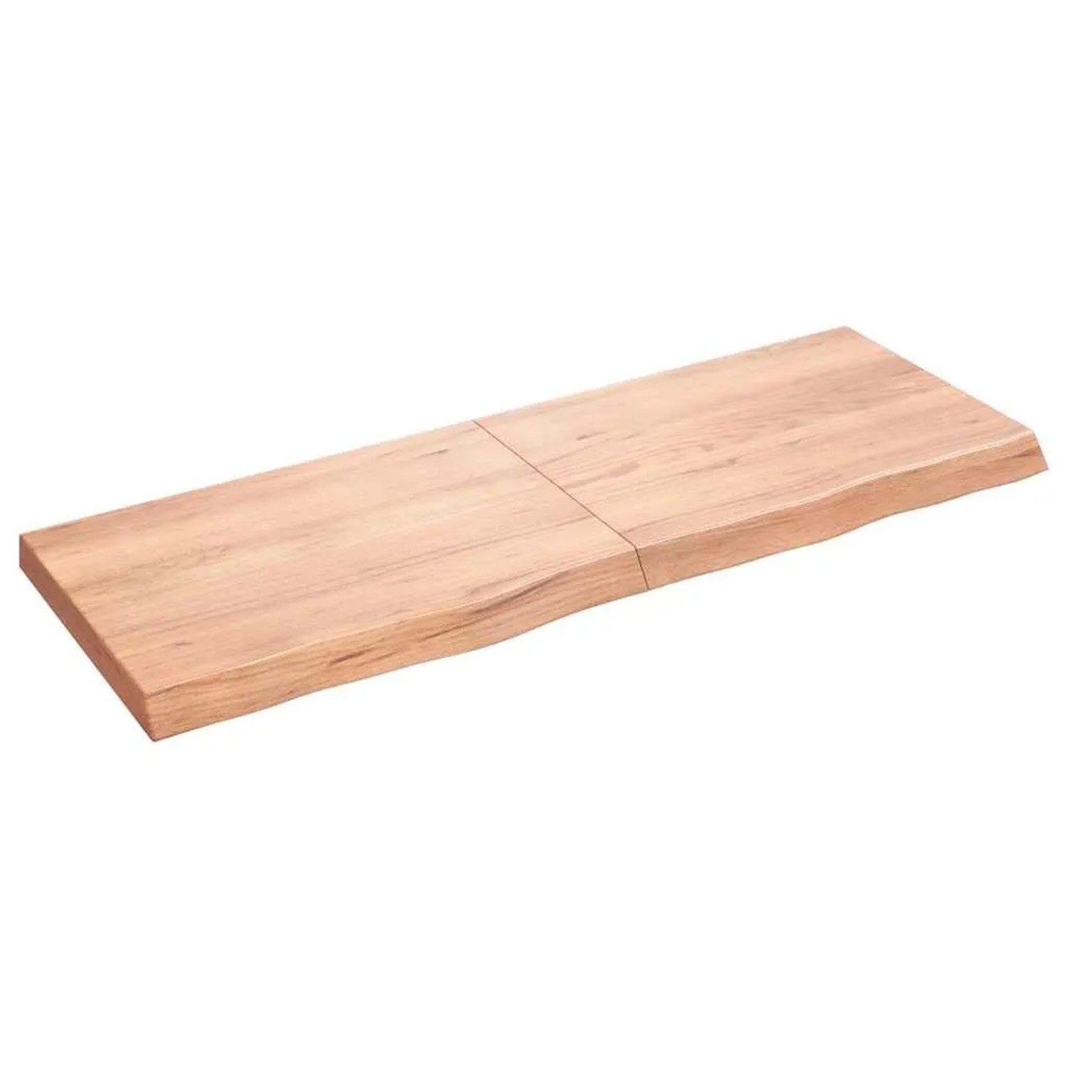 vidaXL Tischplatte Hellbraun 140x50x2-6cm Massivholz Eiche Behandelt 3156380