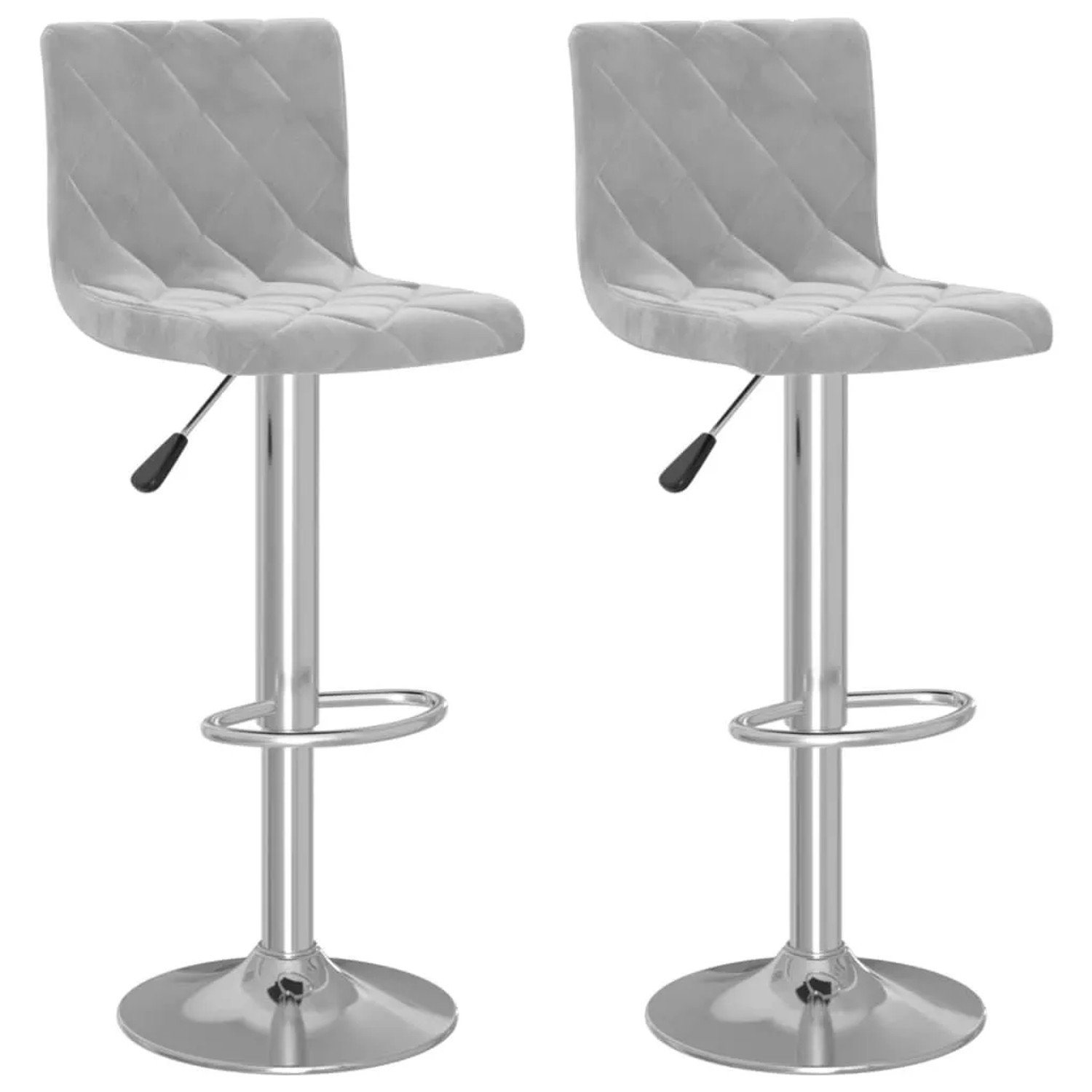 vidaXL Barhocker 2 Stk Hellgrau Samt 333687