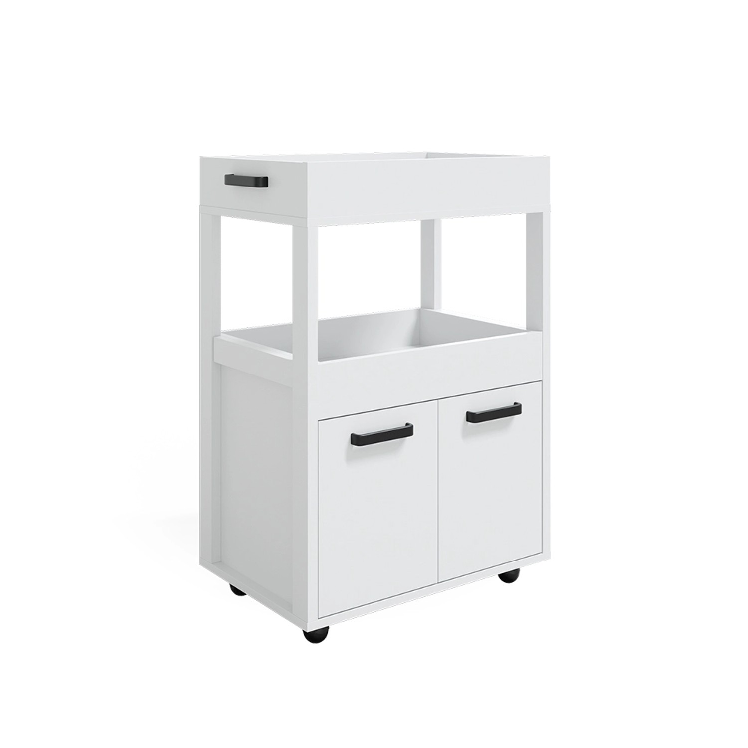 Vicco Rollcontainer Simon Rollbare Küchen-Minibar Weiß 40x89 cm günstig online kaufen