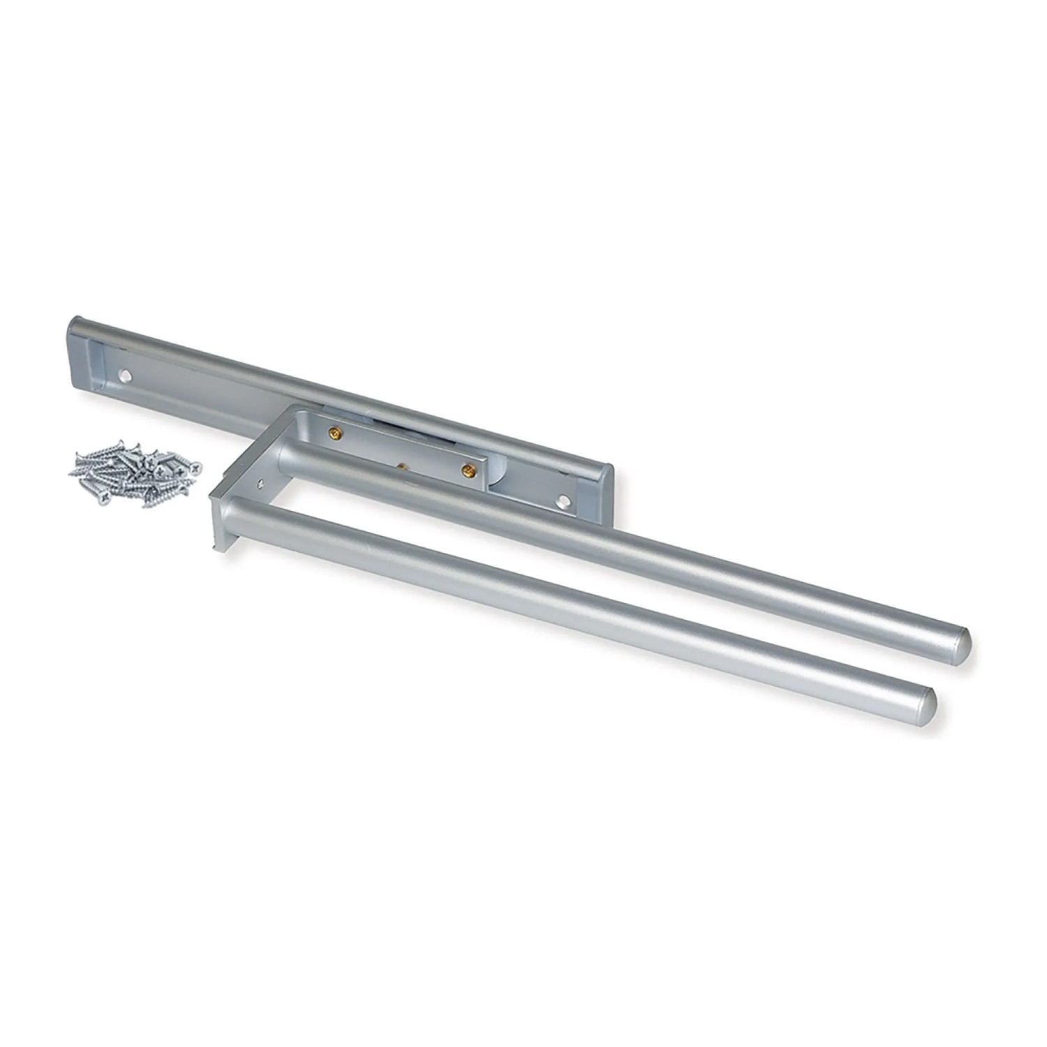 Emuca Handtuchhalter Ausziehbar 2 Arme Aluminium Weiss Lackiert