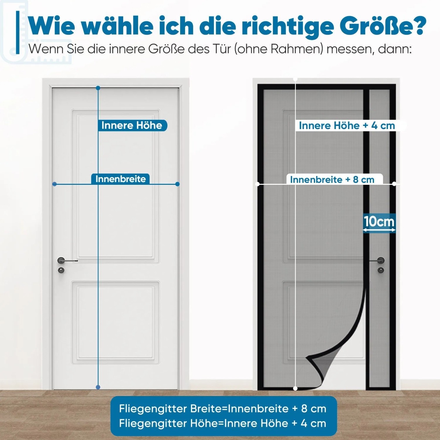 Anleitung: So messen Sie die richtige Größe für ein Magnet Fliegengitter für Fenster und Türen.
