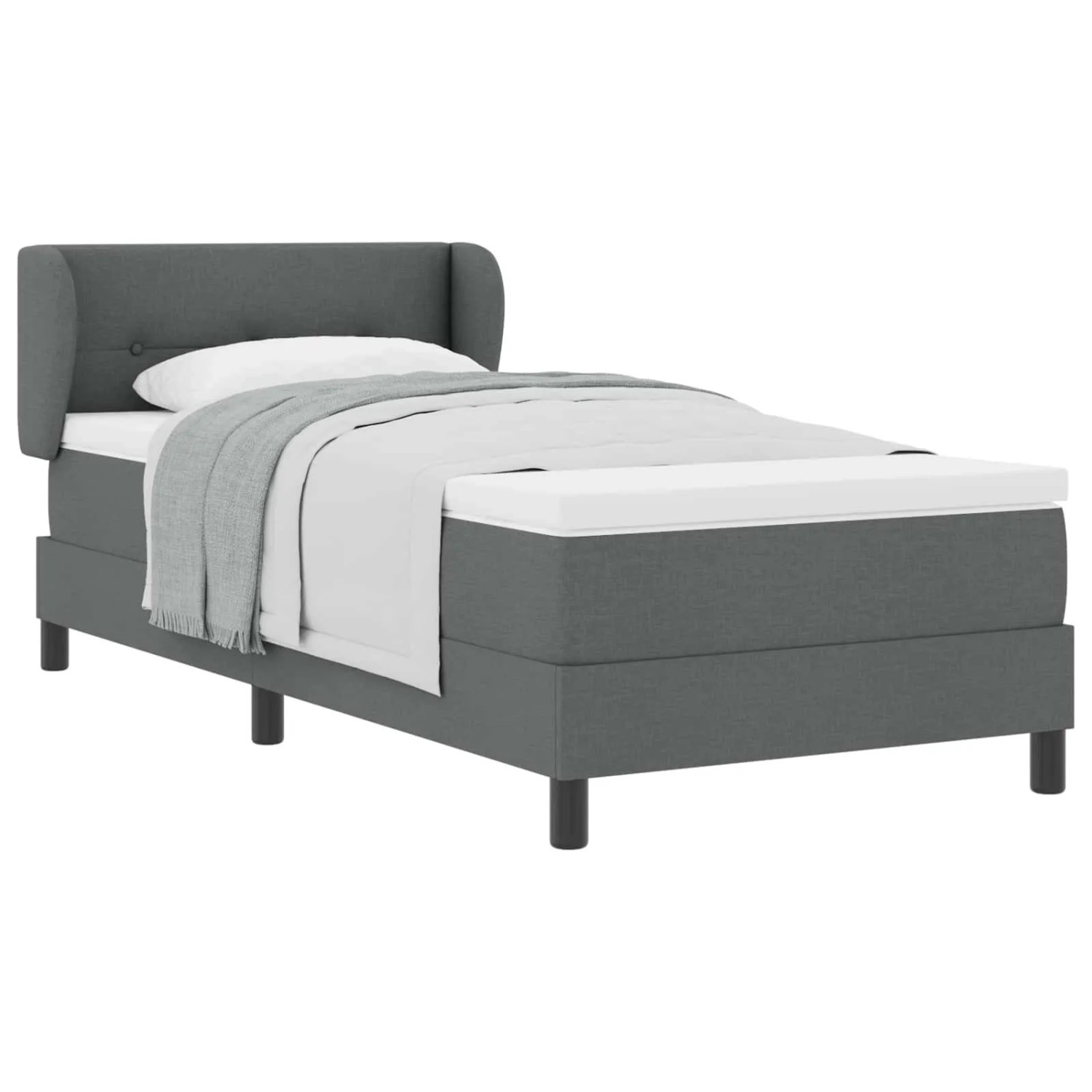 vidaXL Boxspringbett mit Matratze Dunkelgrau 80 x 200 cm Stoff 3339990