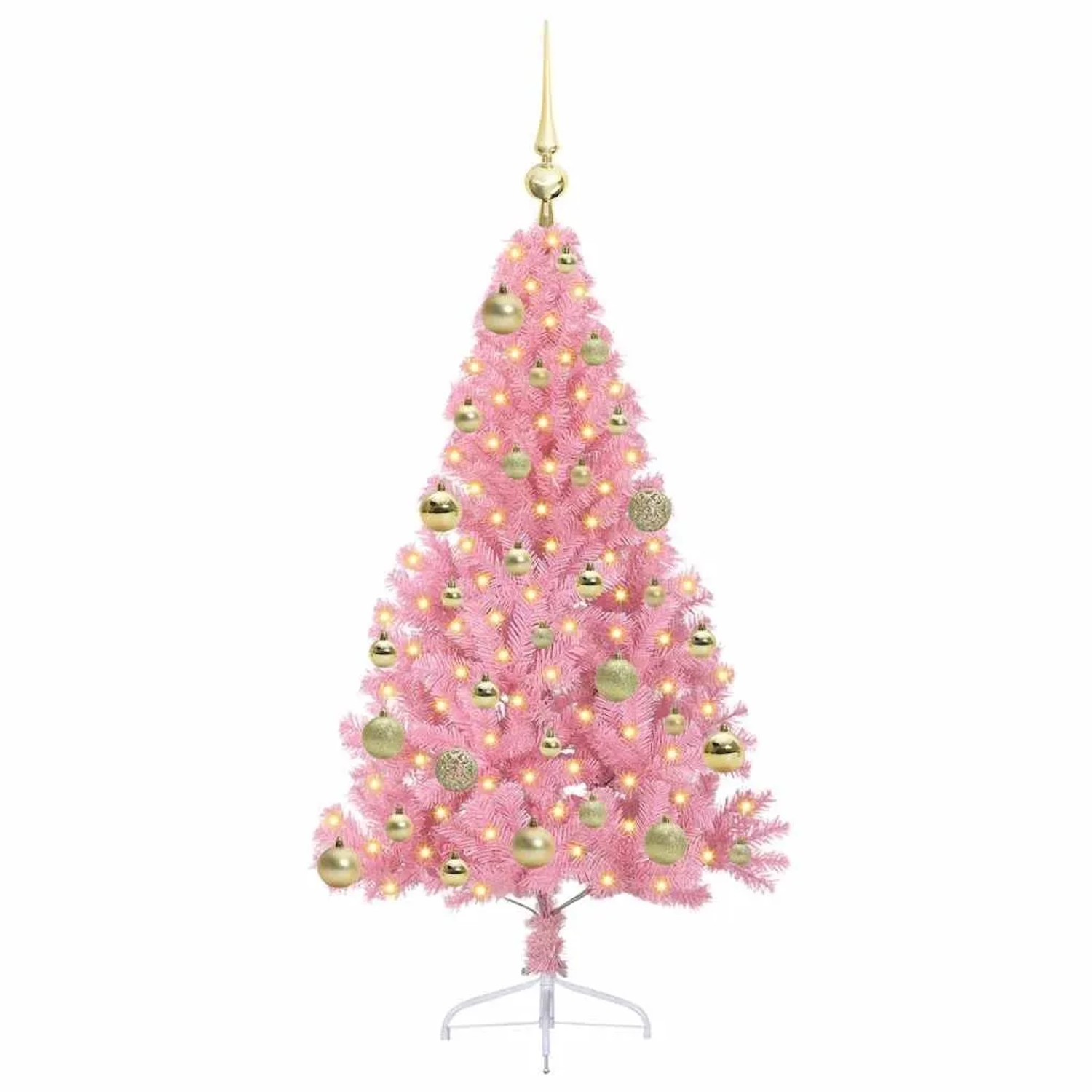 vidaXL Künstlicher Vorbeleuchteter Weihnachtsbaum Rosa 120 cm PVC 3397054