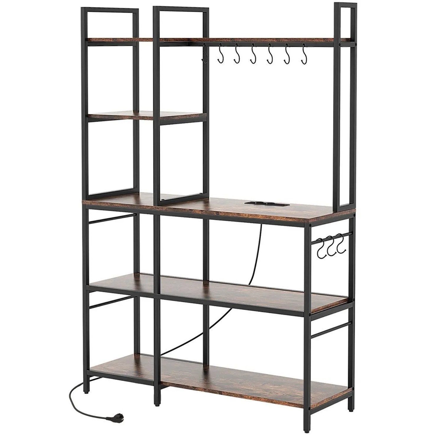 Costway Küchenregal mit 5 Etagen Vintagebraun 107 x 37 x 160 cm günstig online kaufen