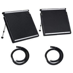 vidaXL Pool-Solarkollektoren Set, 2 Paneele mit Schläuchen zur Poolheizung.