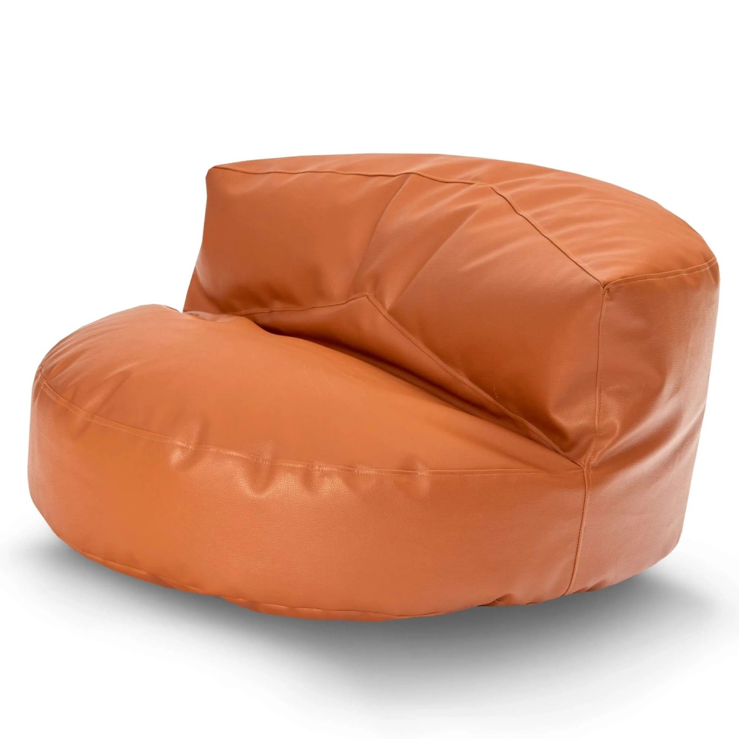 Green Bean Sitzsack-Sofa 90 x 50 x 50 cm Leder mit EPS-Perlen-Füllung Cognac