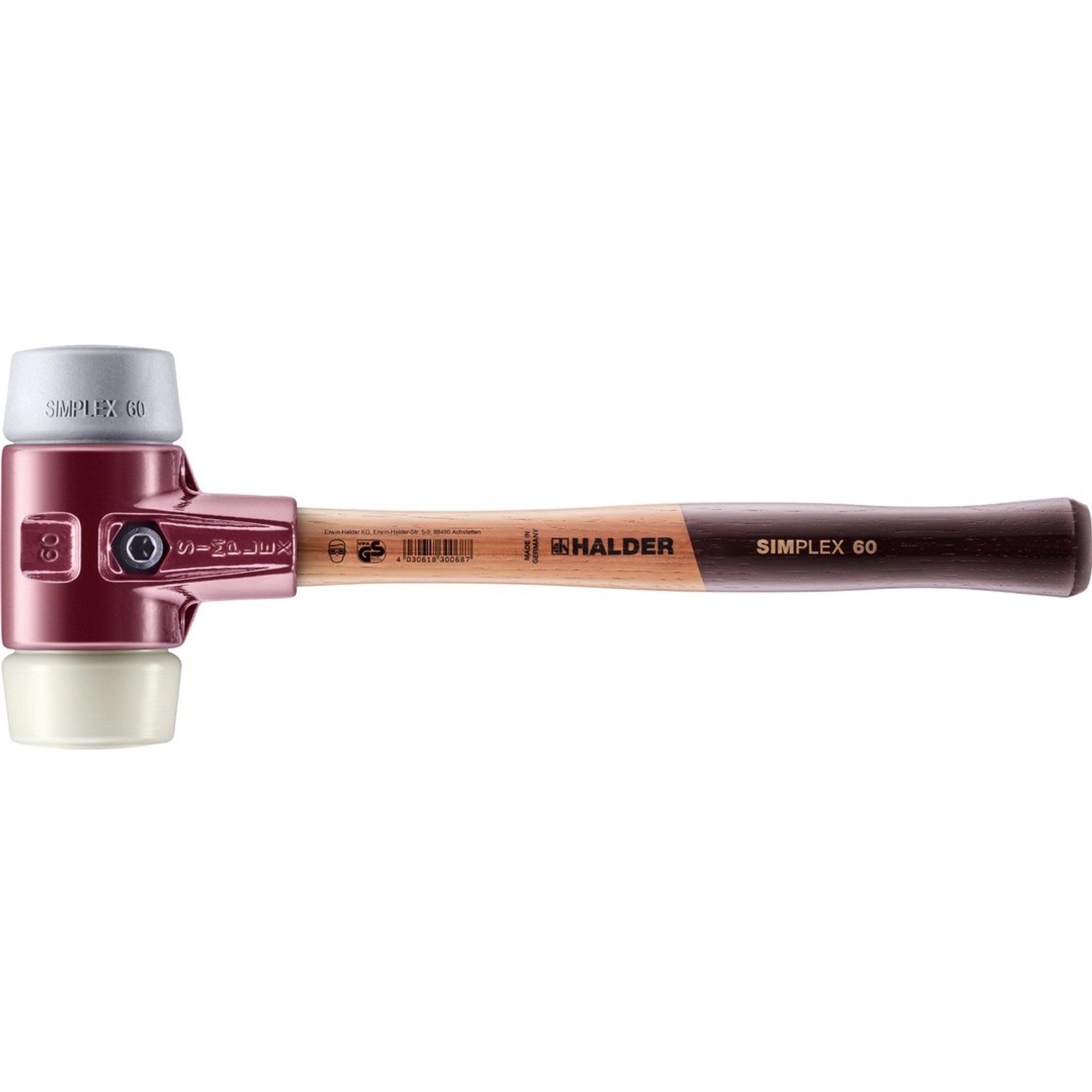 Halder Simplex Schonhammer Ø 60 mm TPE-mid Grau   Nylon mit Tempergussgehäu günstig online kaufen