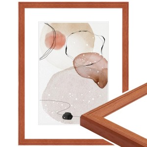 Bilderrahmen 30x40 cm in Kirschbaum-Optik aus Massivholz, klassischer Stil.