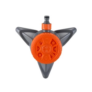 FUXTEC 8-Flächen Regner FX-8FRG1, orange-grau, mit 8 Sprühfunktionen für Gartenbewässerung. Standfestes Design.