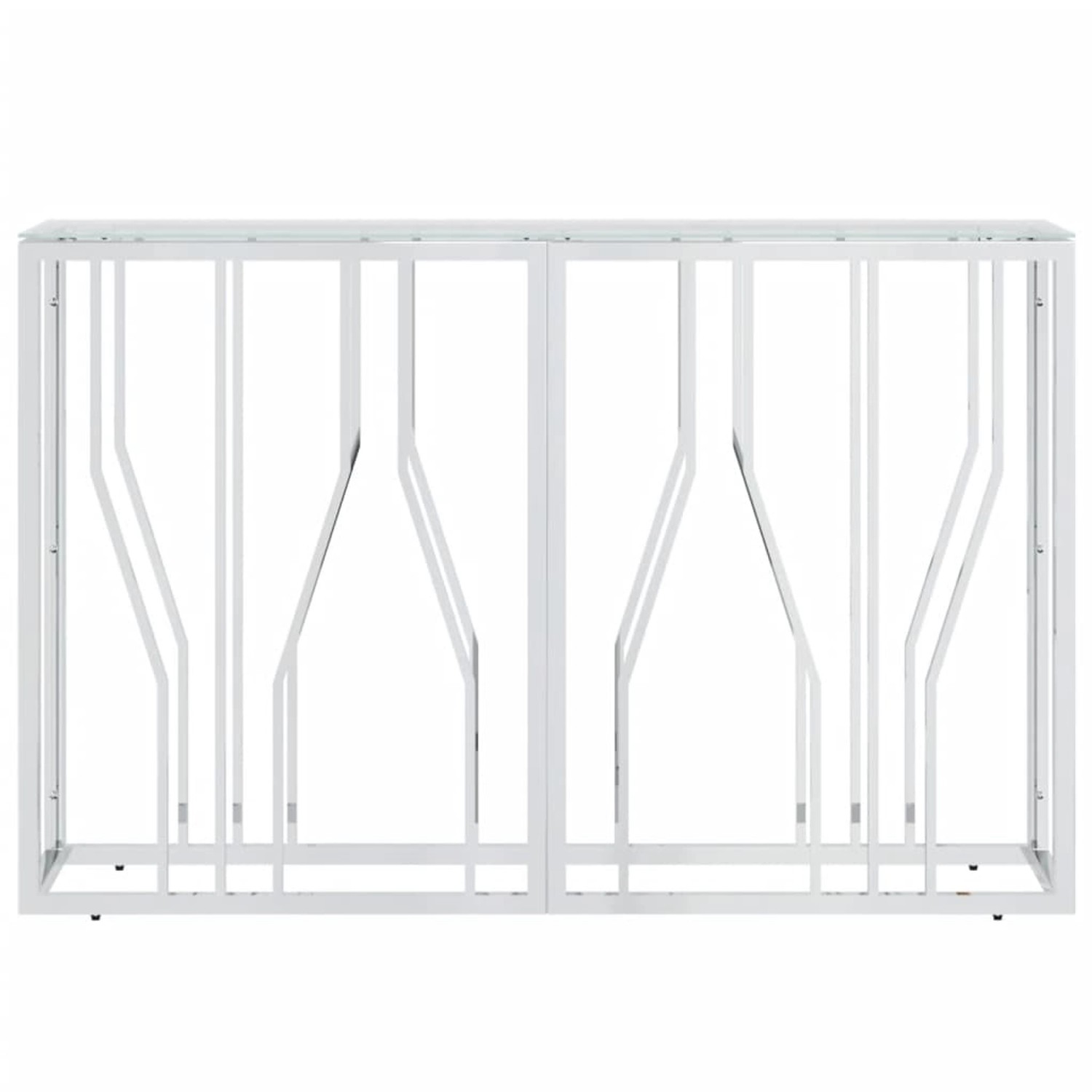 vidaXL Konsolentisch, 110x30x70 cm, Edelstahl und Glas, Modell 1.