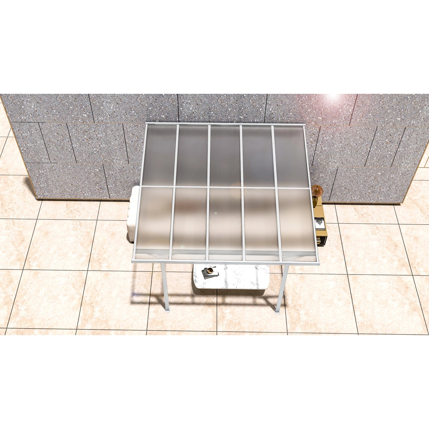 Westmann Alu-Terrassenüberdachung Bruce 313 Weiß 300 cm x 313 cm x 270 cm_6