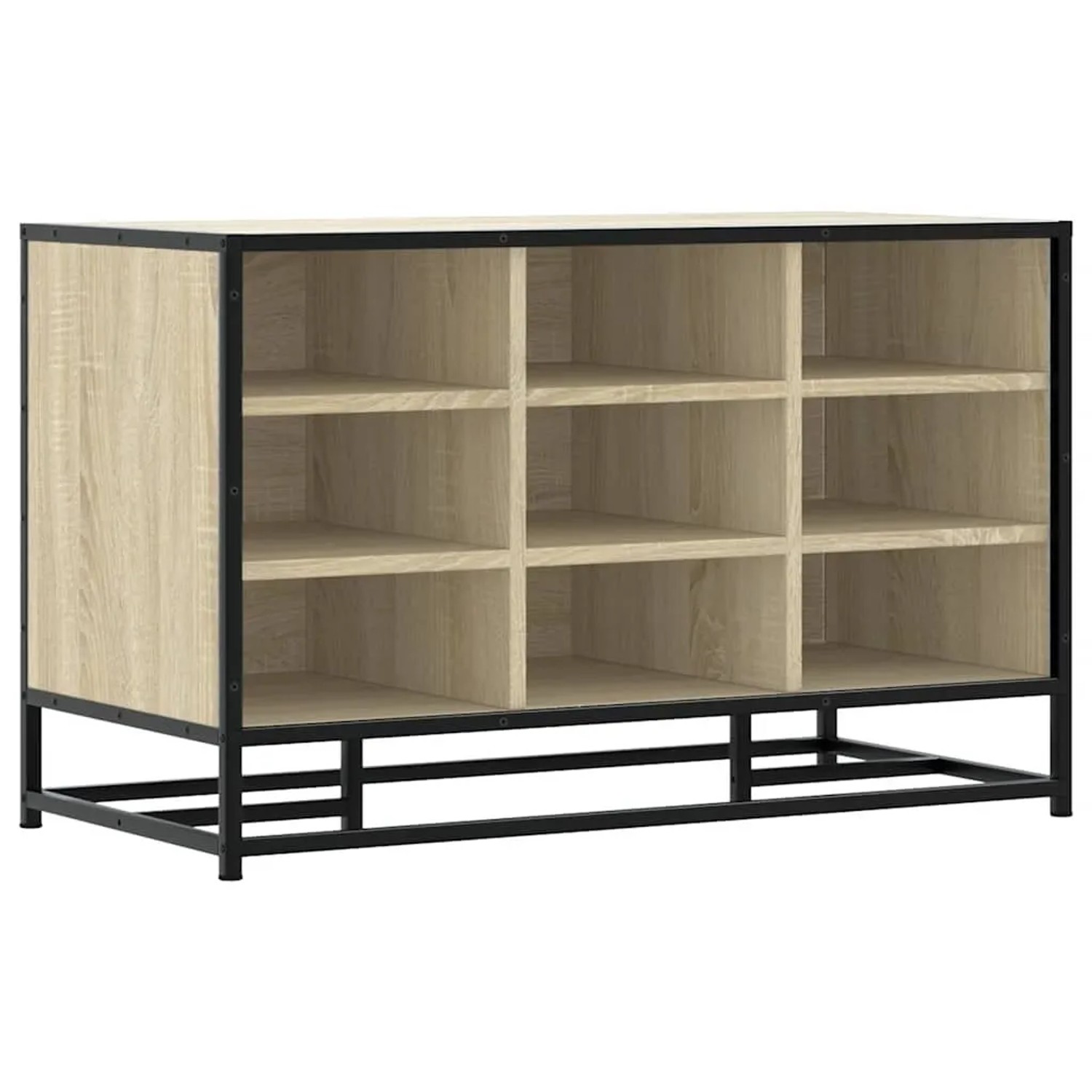 vidaXL Schuhbank Sonoma-Eiche 84x40x53,5 cm Holzwerkstoff und Metall 849230