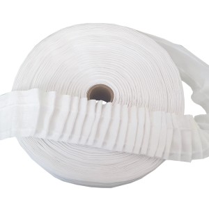 Rolle Bestgoodies Gardinenband Bleistiftband, 50mm breit, weiß, 5m lang, für Fenstervorhänge.