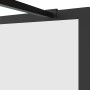 Detailaufnahme: Schwarze baliv Walk-In Duschabtrennung mit Stabilisationsbügel.