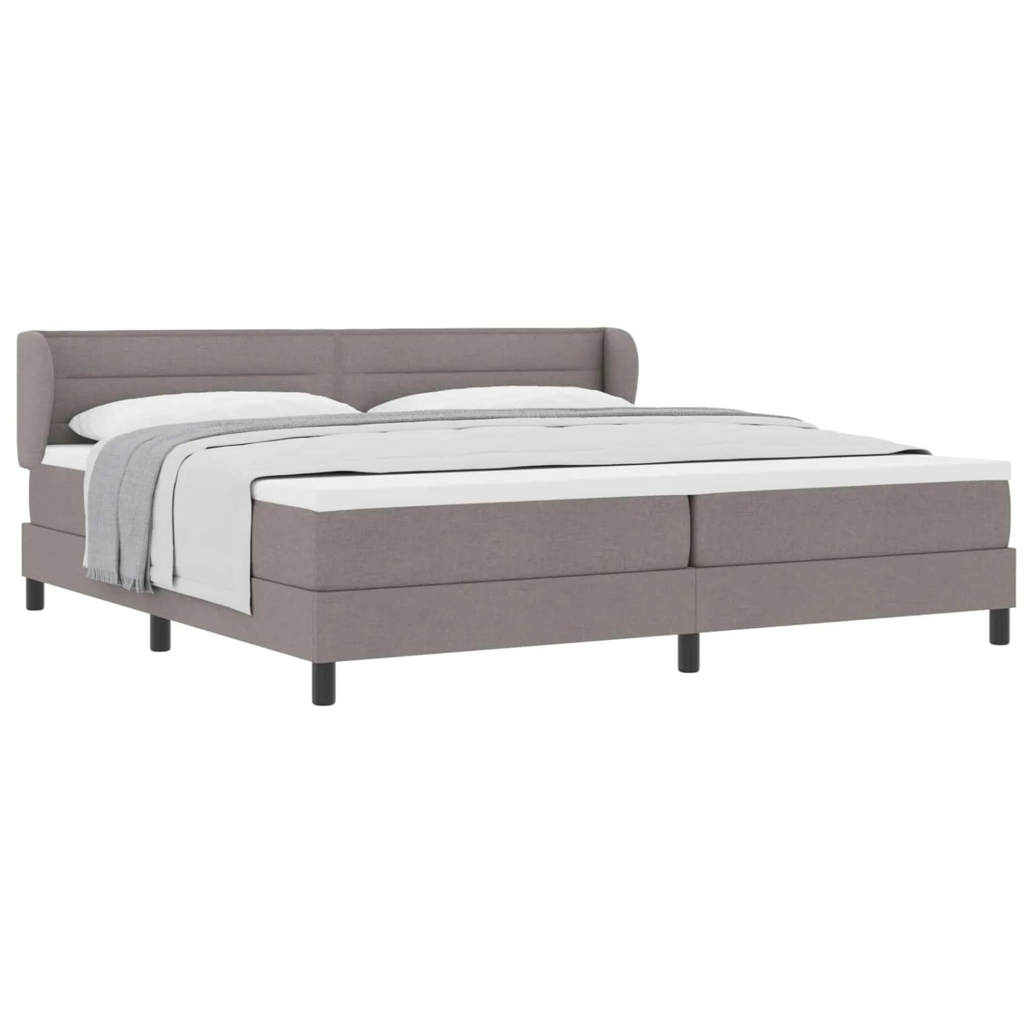 vidaXL Boxspringbett mit Matratze Taupe 200 x 200 cm Stoff 3339986