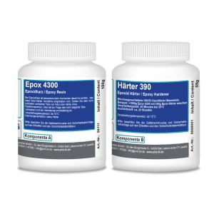 DD Composite Epoxidharz-Set: 100g Epox 4300 und 55g Härter 390 für Lack- und Karosseriereparatur.