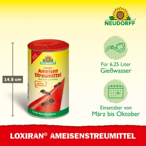 Neudorff Loxiran Ameisen Streumittel Dose, 250g. Streu- und Gießmittel zur Ameisenbekämpfung.