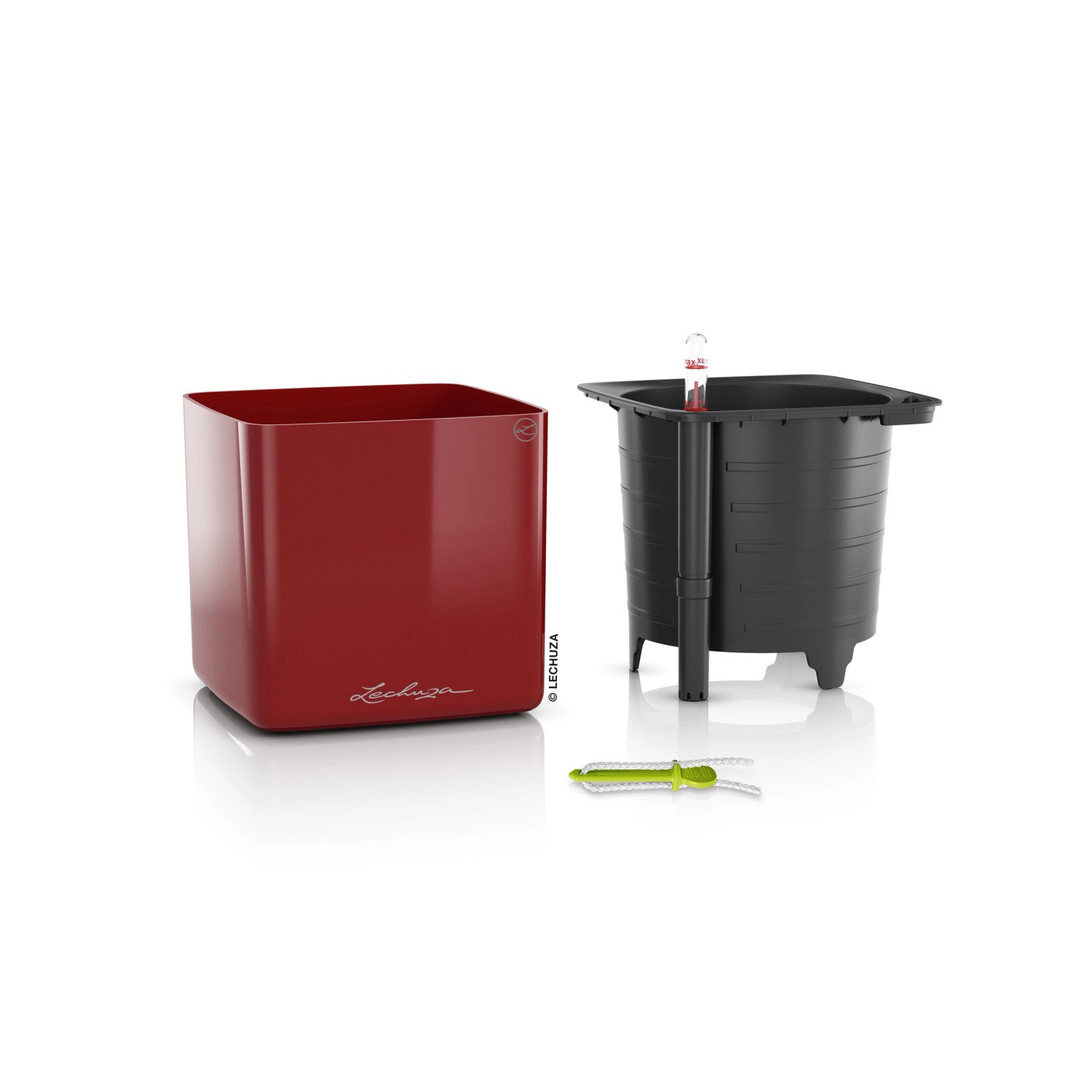 Lechuza Pflanzgefäße Green Wall Home Kit Glossy Set Scarlet Rot