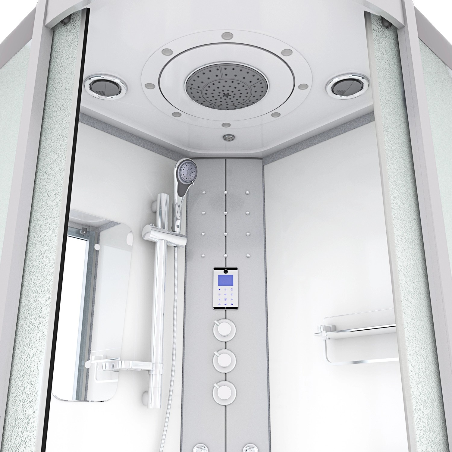AcquaVapore D46-10M3-EC Dampfdusche 90x90 mit Regendusche, Handbrause und Touchscreen.