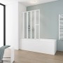 Schulte 5-teiliger Badewannenaufsatz Softline hell Weiß aus Kunstglas auf Badewanne.
