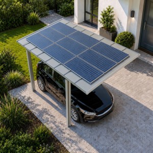 Ximax Solarcarport Linea Typ 80, 495,4 x 272,6 cm Edelstahl-Look 64 kg/m²