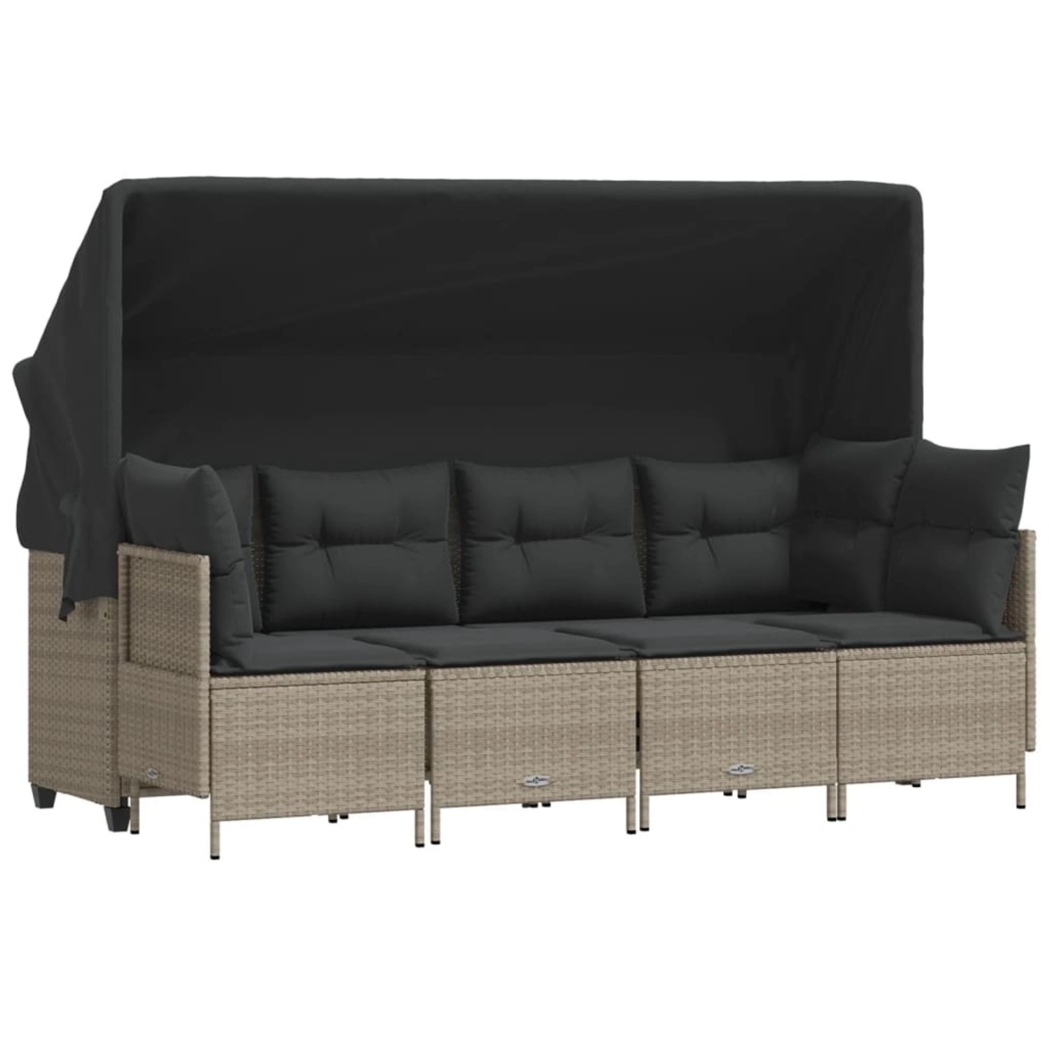 vidaXL 5-tlg Garten-Sofagarnitur mit Kissen Hellgrau Poly Rattan Modell 8 günstig online kaufen