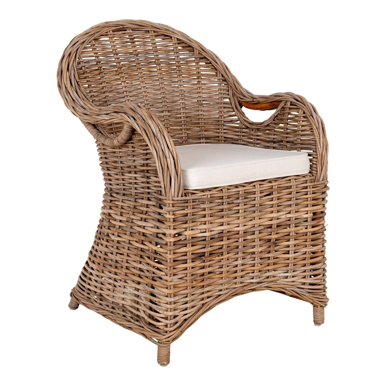 furnicato Esstischstuhl Larisa Rattan Stahl Grau