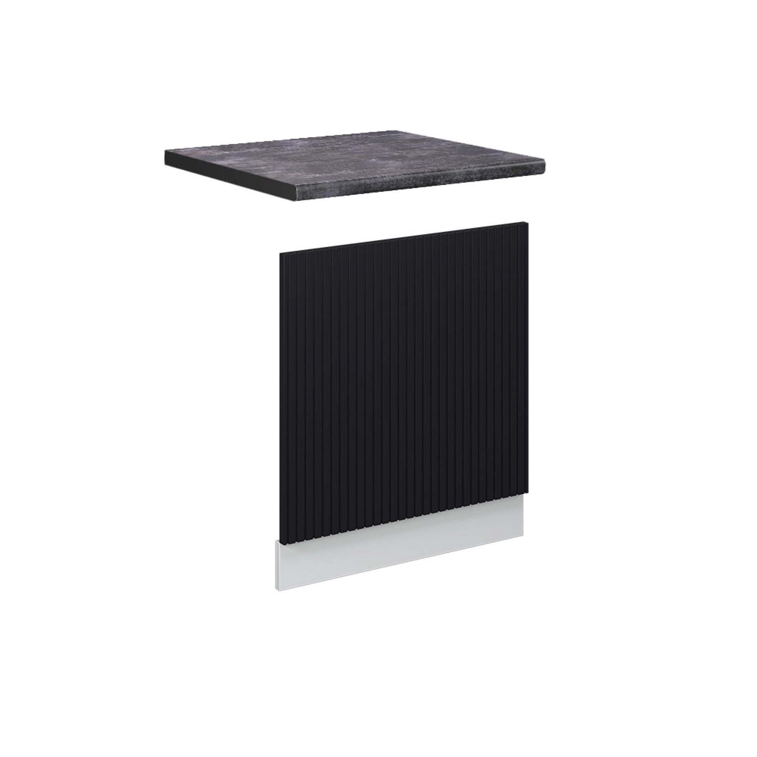 Vicco Frontblende Fame-Line Schwarz Gestreift 60 cm AP Anthrazit