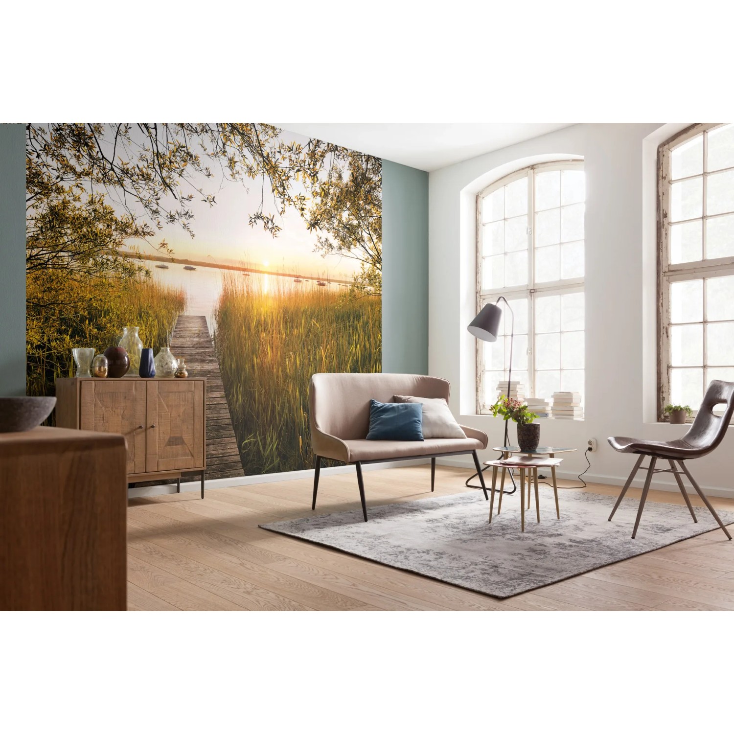Komar Vlies Fototapete Lakeside, 300x250cm, mit See-Motiv im Wohnraum.