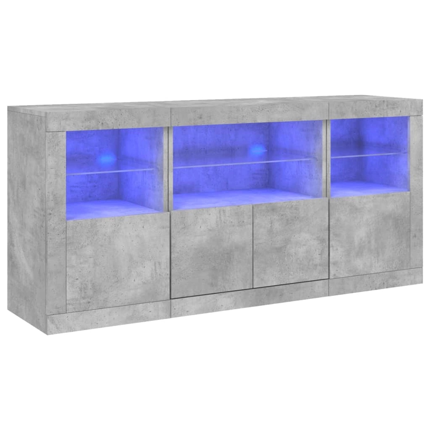 vidaXL Sideboard mit LED-Leuchten Betongrau 142,5x37x67 cm 3209068 günstig online kaufen