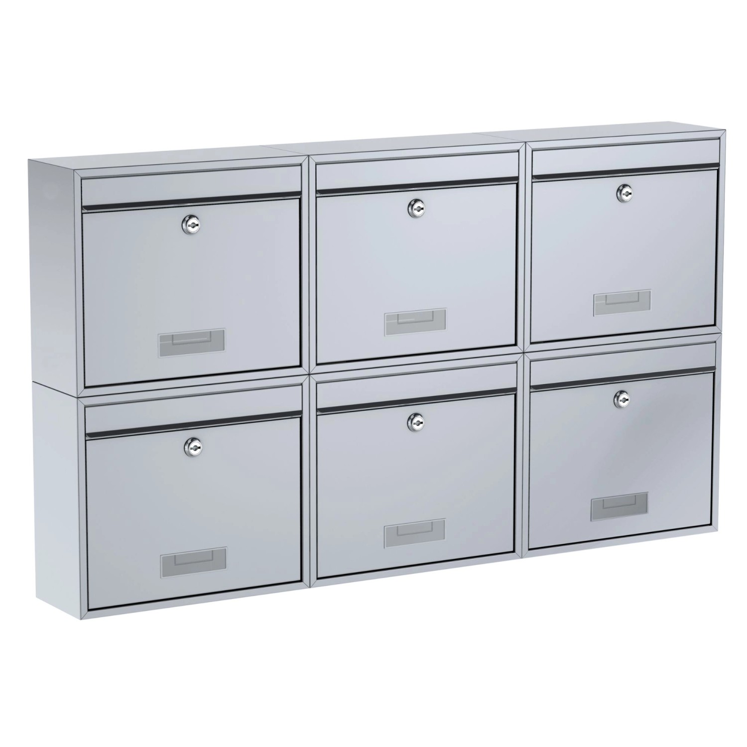 Basi - Briefkasten - SET - 6x BK 900 - Stahl Silber - 6x2170-0661 günstig online kaufen