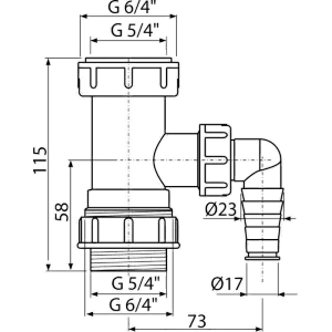 Alcadrain Verstellrohr 5/4" mit Geräteanschluss