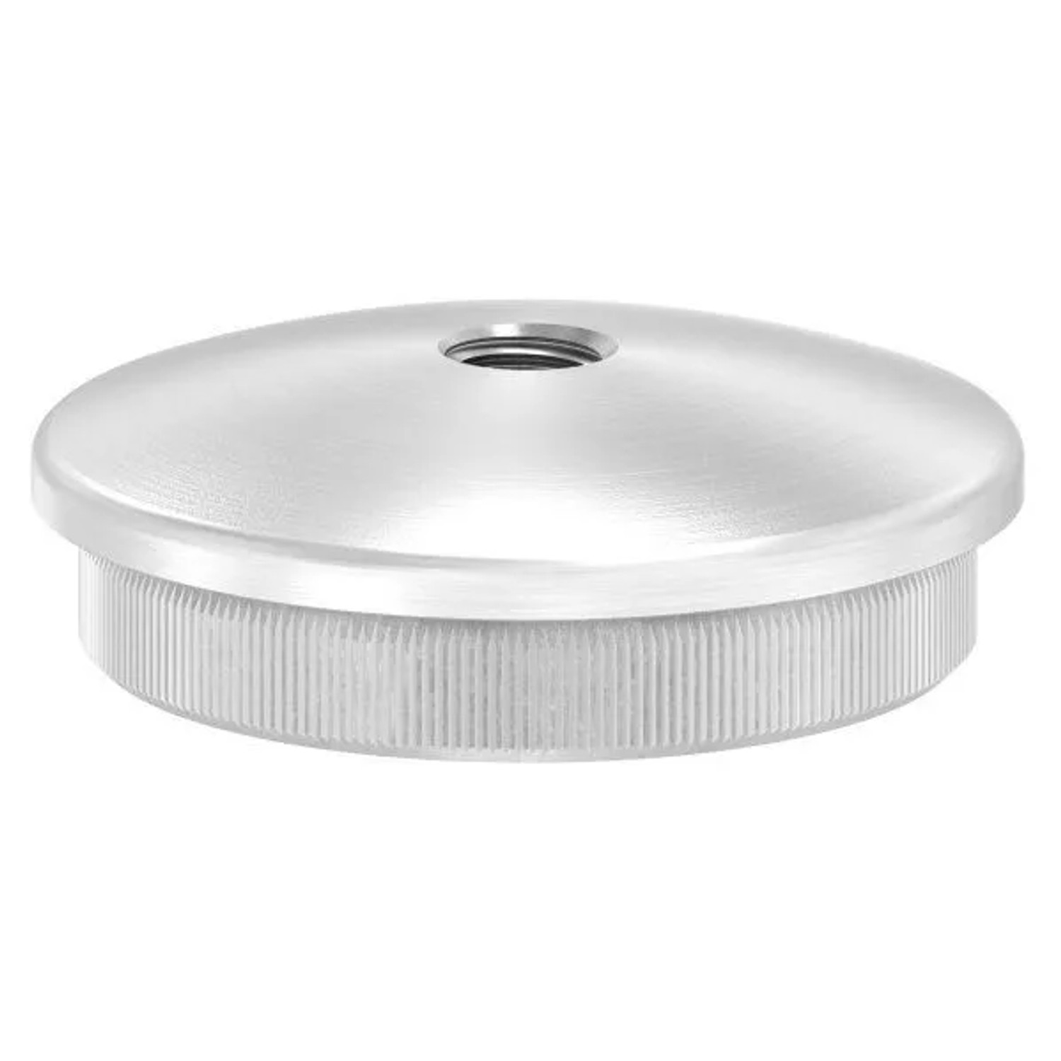 FeNau Einsteckkappe Edelstahl V2A Für Rohr Ø 48,3 mm Wandstärke 2,5 mm M8 Gewinde Gewölbt