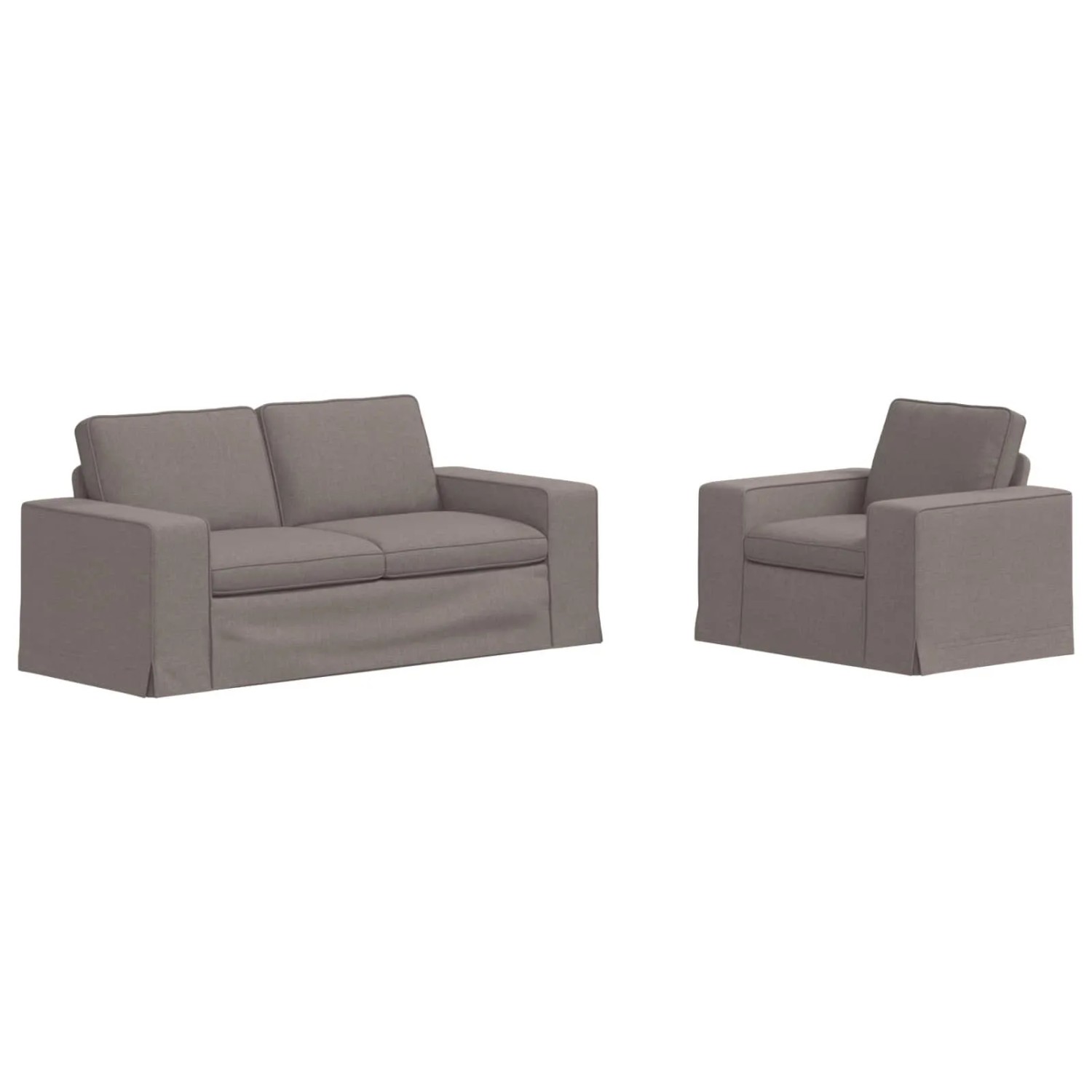 vidaXL Sofa 2-Tlg Taupe 182 x 80 x 82 cm Stoff 3407548