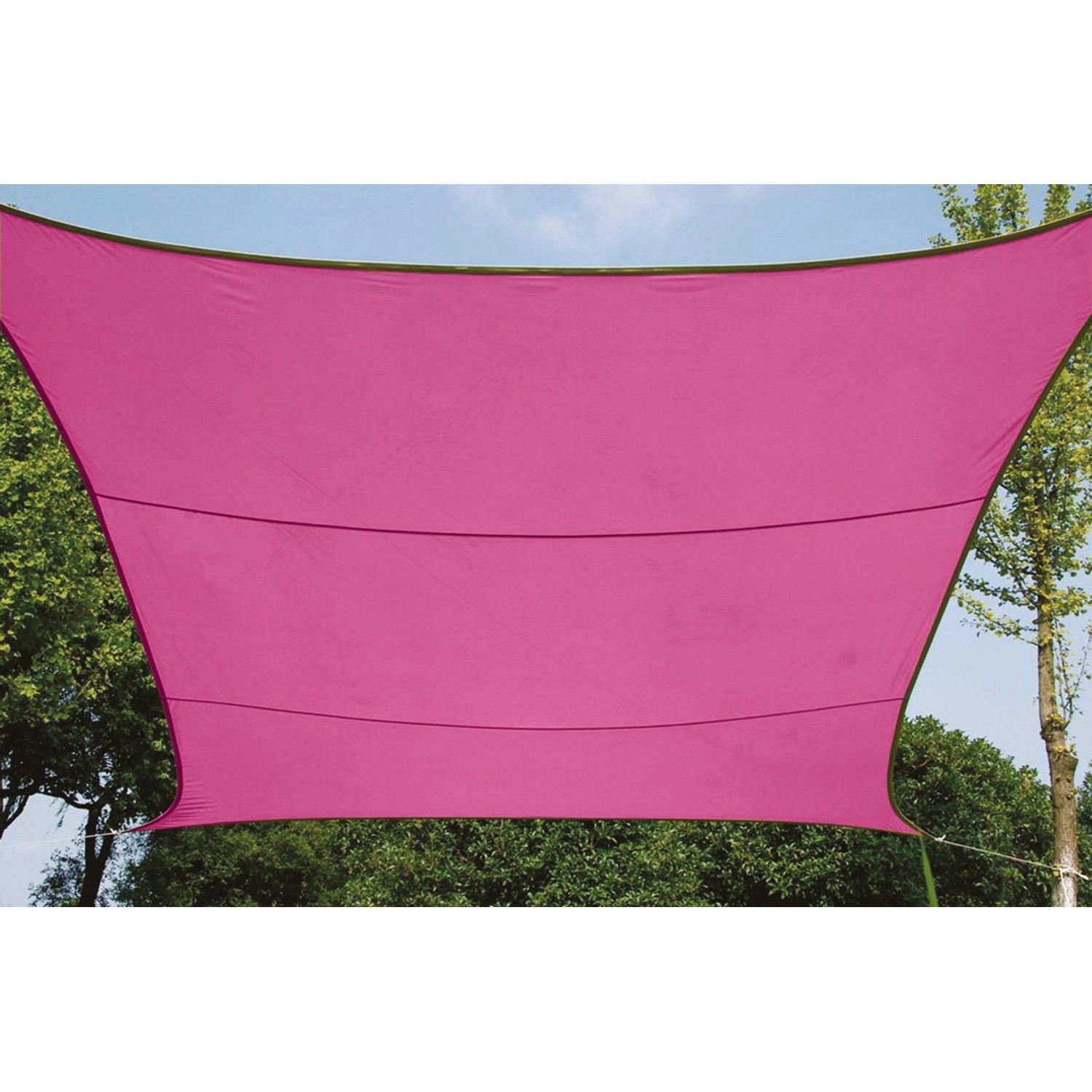 Perel Viereck-Sonnensegel 360 cm x 360 cm Fuchsia günstig online kaufen