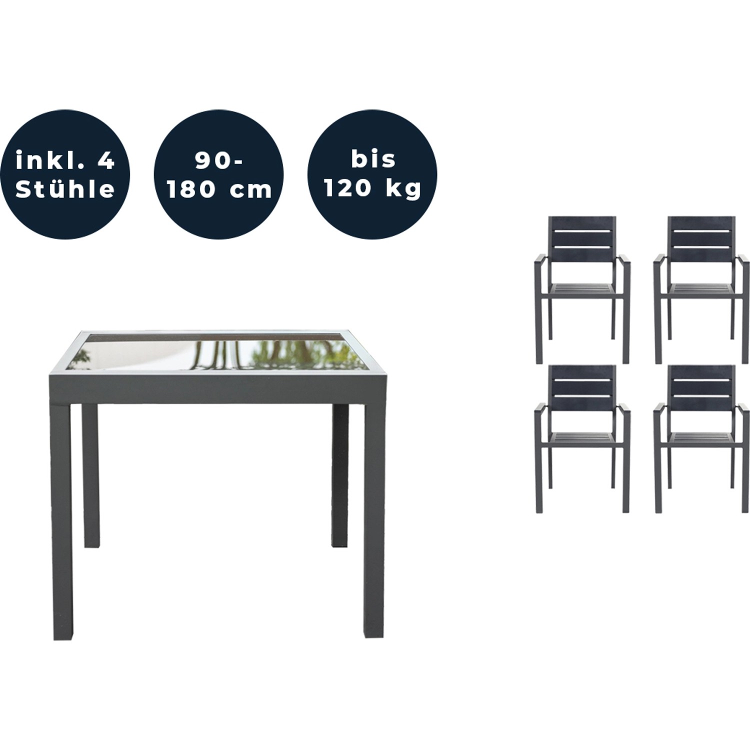 Home Deluxe Sitzgruppe Verano Madera 4-tlg. günstig online kaufen