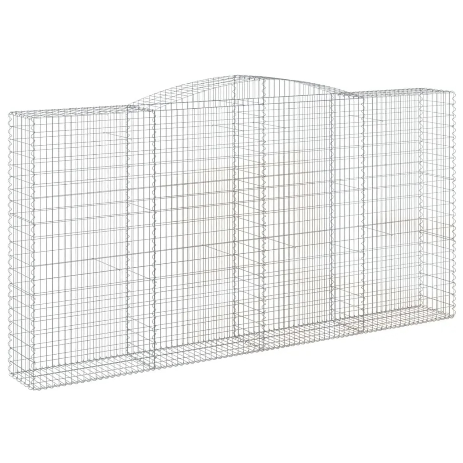 vidaXL Gabionen mit Hochbogen 9 Stk 400x50x200/220cm Verzinktes Eisen 3147068